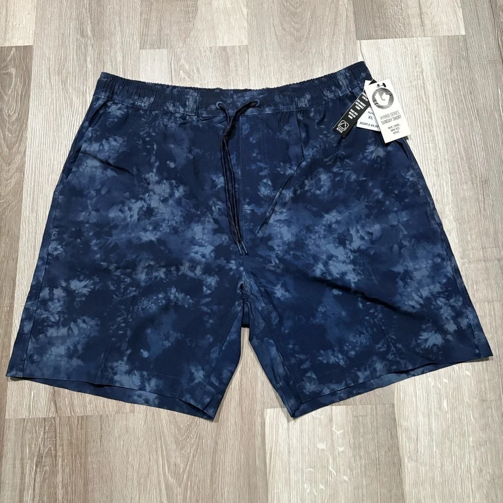 Burnside Dark Blue Tie-Dye Board Shorts